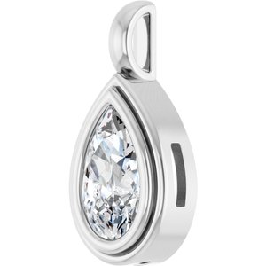 Platinum 10x6 mm Pear Charm/Pendant Mounting – image 3