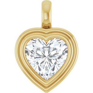 18K Yellow Gold 9x9 mm Heart Charm/Pendant Mounting
