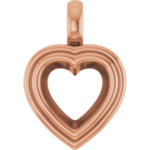 10K Rose Gold 9x9 mm Heart Charm/Pendant Mounting – image 2