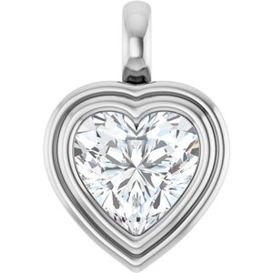 18K White Gold 9x9 mm Heart Charm/Pendant Mounting