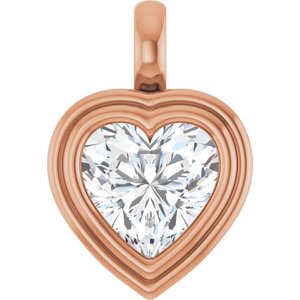 14K Rose Gold 9x9 mm Heart Charm/Pendant Mounting