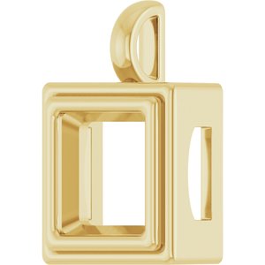 10K Yellow Gold 9x9 mm Square Charm/Pendant Mounting – image 4