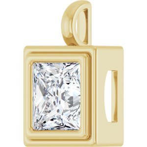 18K Yellow Gold 9x9 mm Square Charm/Pendant Mounting – image 3