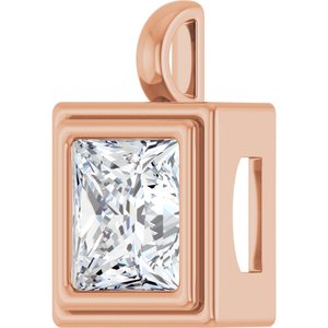 18K Rose Gold 9x9 mm Square Charm/Pendant Mounting – image 3
