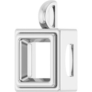 14K White Gold 9x9 mm Square Charm/Pendant Mounting – image 4