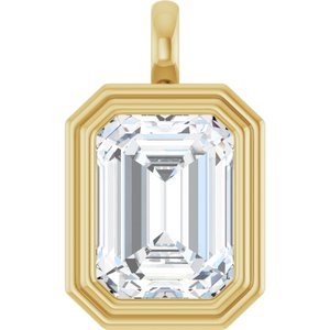 14K Yellow Gold 16x12 mm Emerald Charm/Pendant Mounting