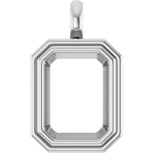 10K X1 White Gold 16x12 mm Emerald Charm/Pendant Mounting – image 2