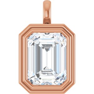 18K Rose Gold 16x12 mm Emerald Charm/Pendant Mounting