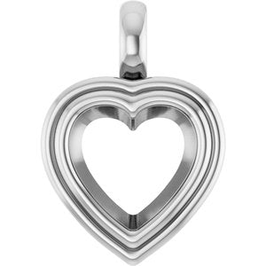 18K Palladium White Gold 10x10 mm Heart Charm/Pendant Mounting – image 2