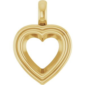 10K Yellow Gold 10x10 mm Heart Charm/Pendant Mounting – image 2