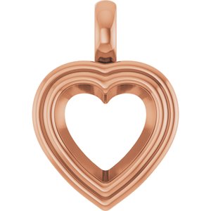 18K Rose Gold 10x10 mm Heart Charm/Pendant Mounting – image 2
