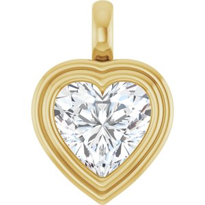 10K Yellow Gold 10x10 mm Heart Charm/Pendant Mounting