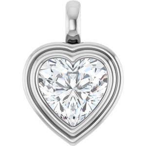 10K White Gold 10x10 mm Heart Charm/Pendant Mounting