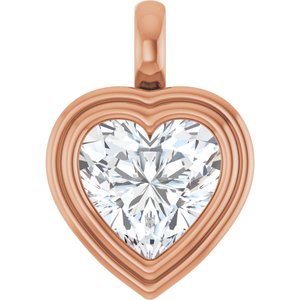 10K Rose Gold 10x10 mm Heart Charm/Pendant Mounting