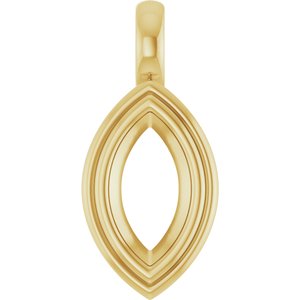 18K Yellow Gold 9.5x5 mm Marquise Charm/Pendant Mounting – image 2