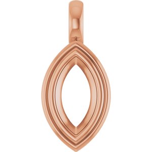 18K Rose Gold 9.5x5 mm Marquise Charm/Pendant Mounting – image 2