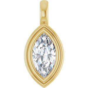 18K Yellow Gold 9.5x5 mm Marquise Charm/Pendant Mounting