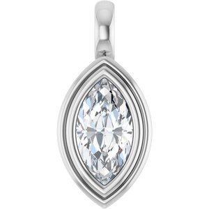 14K White Gold 9.5x5 mm Marquise Charm/Pendant Mounting