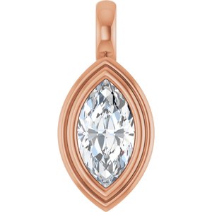 18K Rose Gold 9.5x5 mm Marquise Charm/Pendant Mounting