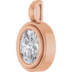 18K Rose Gold 8.5x6.5 mm Oval Charm/Pendant Mounting – image 3