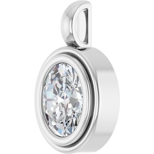 18K White Gold 8.5x6.5 mm Oval Charm/Pendant Mounting – image 3