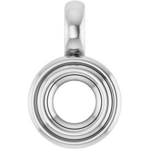 14K White Gold 4.4 mm Round Charm/Pendant Mounting – image 2