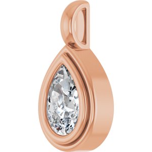 18K Rose Gold 8.5x5.5 mm Pear Charm/Pendant Mounting – image 3
