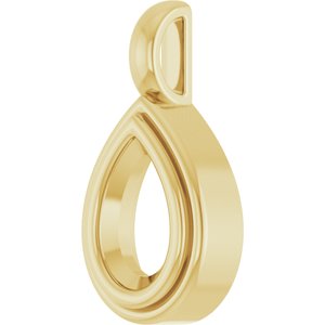 10K Yellow Gold 8.5x5.5 mm Pear Charm/Pendant Mounting – image 4