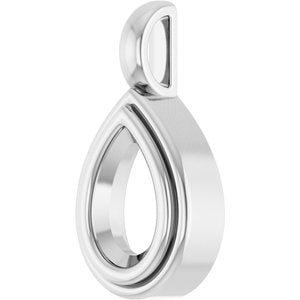 14K White Gold 8.5x5.5 mm Pear Charm/Pendant Mounting – image 4