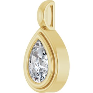 14K Yellow Gold 8.5x5.5 mm Pear Charm/Pendant Mounting – image 3