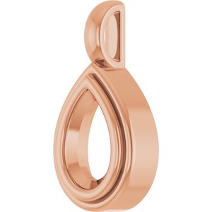 18K Rose Gold 8.5x5.5 mm Pear Charm/Pendant Mounting – image 4