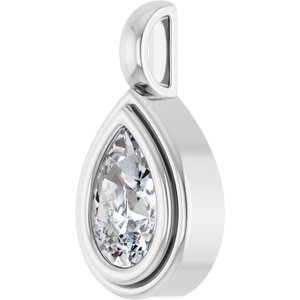 Sterling Silver 8.5x5.5 mm Pear Charm/Pendant Mounting – image 3