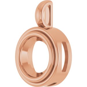 18K Rose Gold 9.4 mm Round Charm/Pendant Mounting – image 4