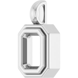 Continuum Sterling Silver 7x5 mm Emerald Charm/Pendant Mounting – image 4