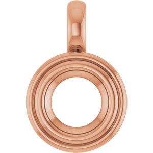 10K Rose Gold 6.5 mm Round Charm/Pendant Mounting – image 2