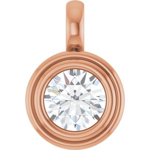 18K Rose Gold 6.5 mm Round Charm/Pendant Mounting