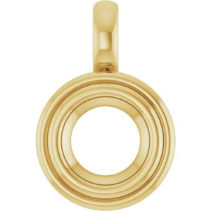 14K Yellow Gold 6.5 mm Round Charm/Pendant Mounting – image 2