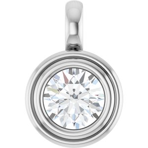 18K X1 White Gold 6.5 mm Round Charm/Pendant Mounting