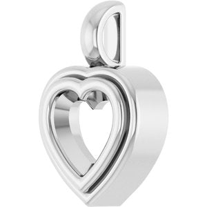 Sterling Silver 7x7 mm Heart Charm/Pendant Mounting – image 4