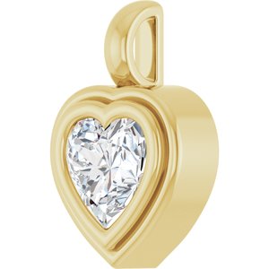 18K Yellow Gold 7x7 mm Heart Charm/Pendant Mounting – image 3
