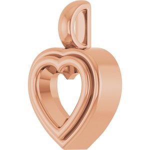 10K Rose Gold 7x7 mm Heart Charm/Pendant Mounting – image 4