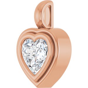 10K Rose Gold 7x7 mm Heart Charm/Pendant Mounting – image 3