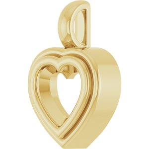18K Yellow Gold 7x7 mm Heart Charm/Pendant Mounting – image 4