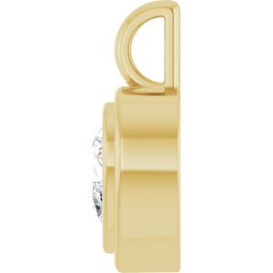 18K Yellow Gold 7x7 mm Heart Charm/Pendant Mounting – image 5