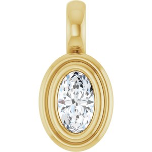 14K Yellow Gold 5x3 mm Oval Charm/Pendant Mounting