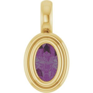 14K Yellow Gold Lab-Grown Alexandrite Charm/Pendant