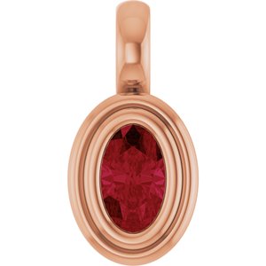 14K Rose Gold Lab-Grown Ruby Charm/Pendant