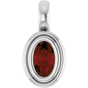 Sterling Silver Natural Mozambique Garnet Charm/Pendant