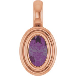 14K Rose Gold Lab-Grown Alexandrite Charm/Pendant