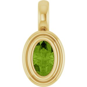 14K Yellow Gold Natural Peridot Charm/Pendant